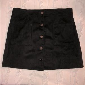 Black suede skirt